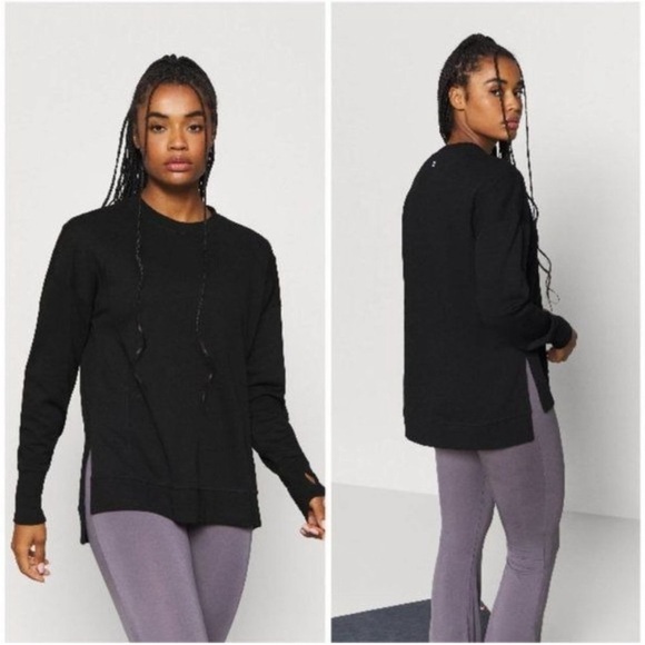 Sweaty Betty After Class Pullover Sweatshirt Black Oversized - Picture 1 of 12